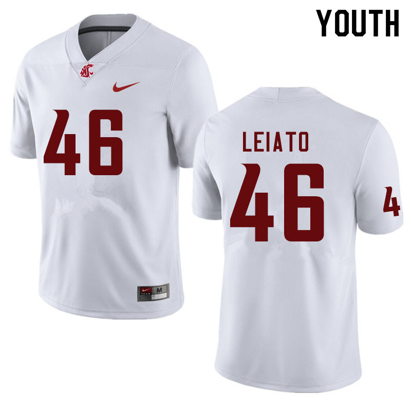 Youth #46 Blessing Leiato Washington State Cougars College Football Jerseys Sale-White